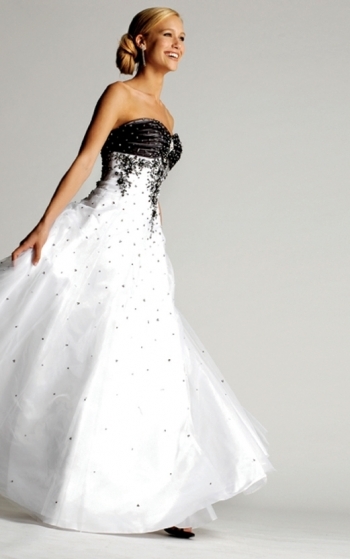 black and white prom dress	